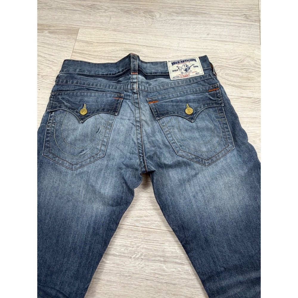 True Religion Vintage Straight Jeans Mens 33 Blue Denim Cotton MDE859LA8‎ - Picture 10 of 11